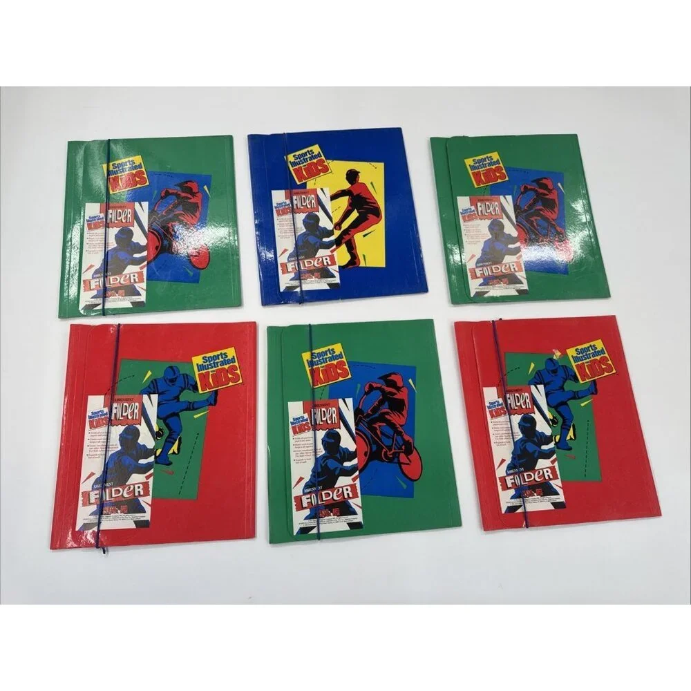 Vintage Sports Illustrated for Kids Assignment Folders Lot of 6 Colorful 1991